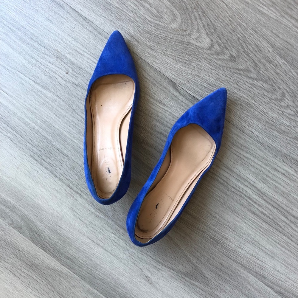J.Crew blue suede heels